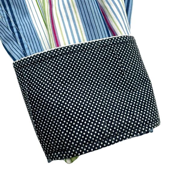 TAILORBYRD Men XL Button up Shirt Long Sleeve Colorful Stripe Contrast Flip Cuff - Picture 4 of 10